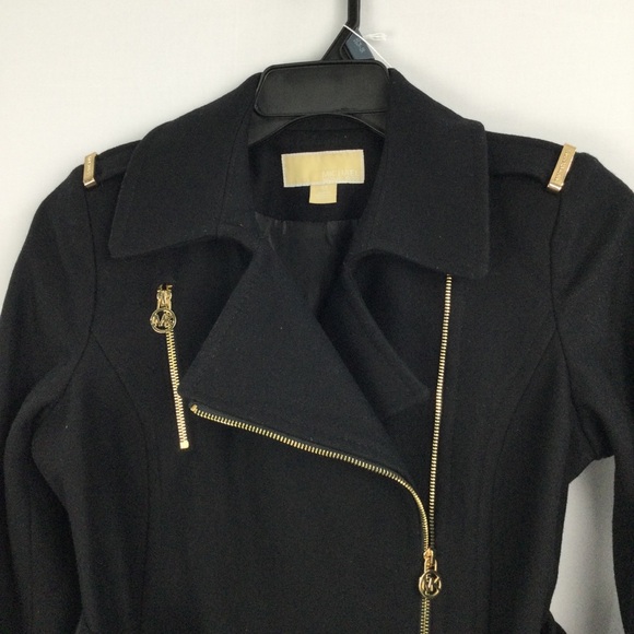 Michael Kors Black Belted Wool Women's Coat Petite womens size 6 petite - Picture 3 of 6